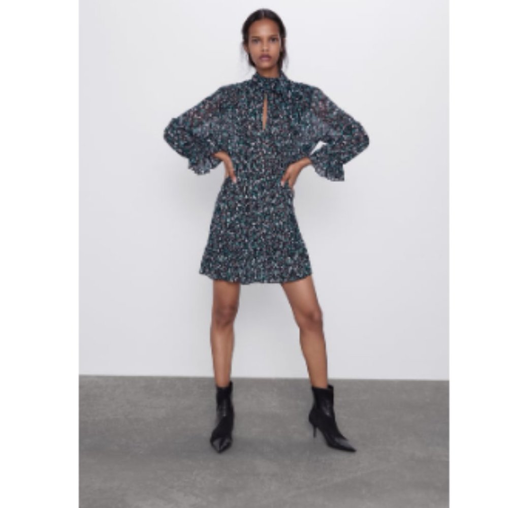 ZARA FLORAL PRINT Dress MULTI COLOR SZ: MEDIUM